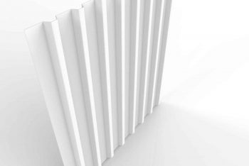 Die Trapezblech-Dachdeckung in weiß