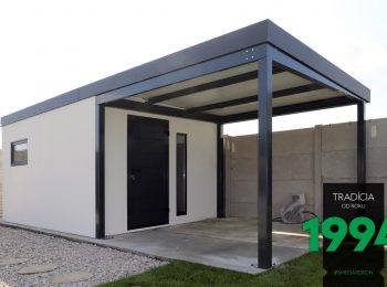 Gartenhaus mit Vordach oder Carport Anbau GARDEON