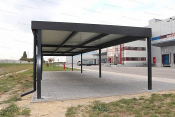 Eine Überdachung für Raucher in der Farbe RAL anthrazit 7016