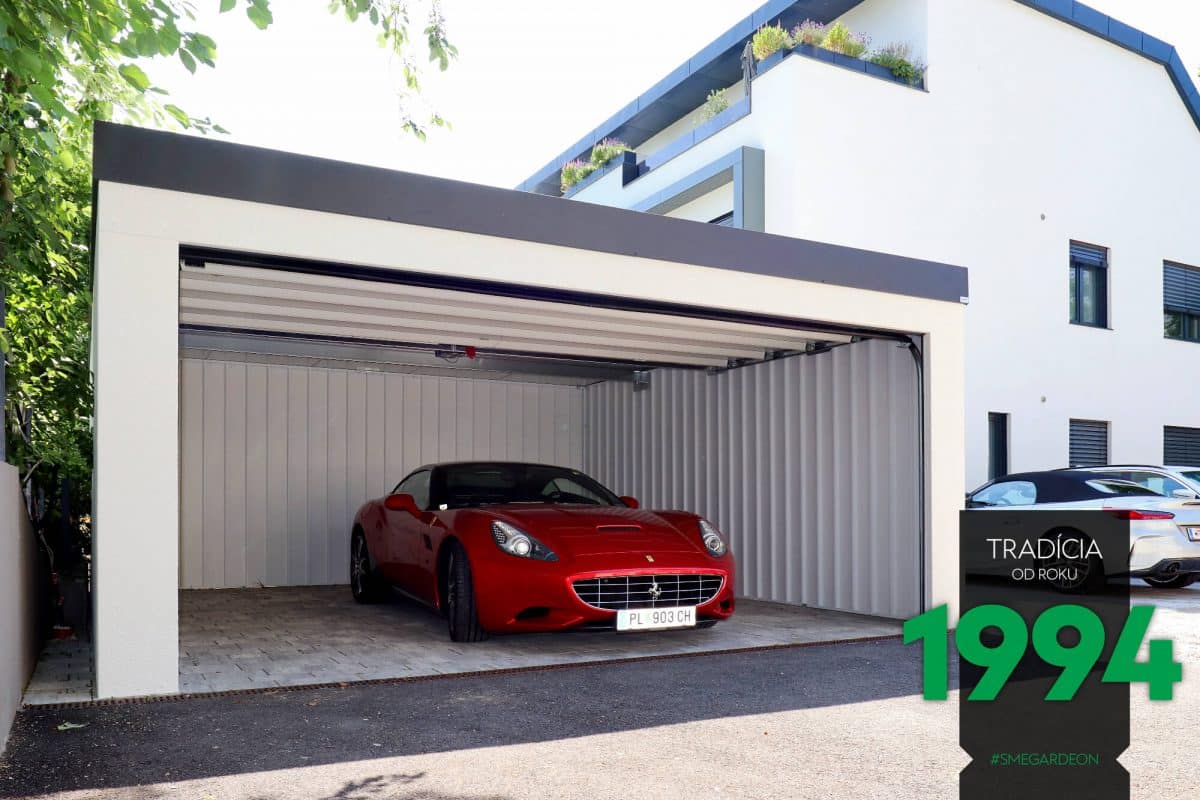 Die moderne GARDEON Doppelgarage bietet einen Parkplatz für ein Ferrari