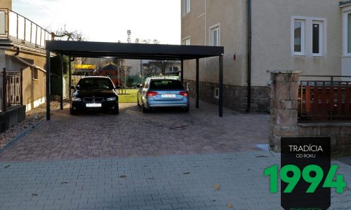 Das GARDEON Carport auf einer Pflasterung