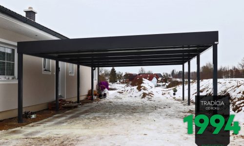Das Doppelcarport von GARDEON in Pulverfarbe Anthrazit