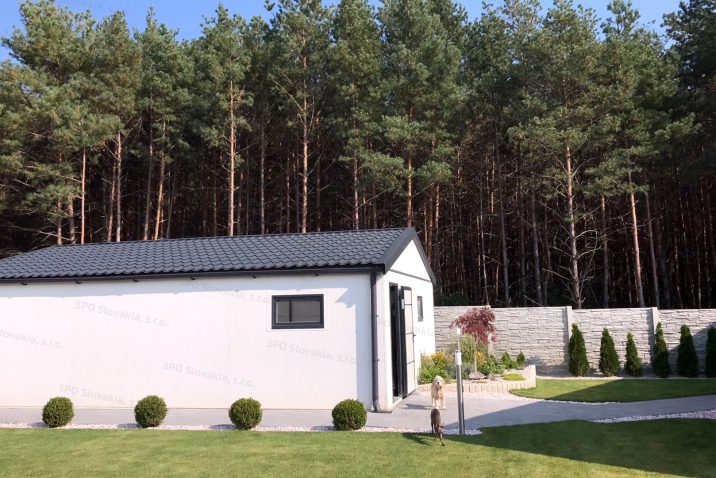 Garage mit Satteldach in anthrazit