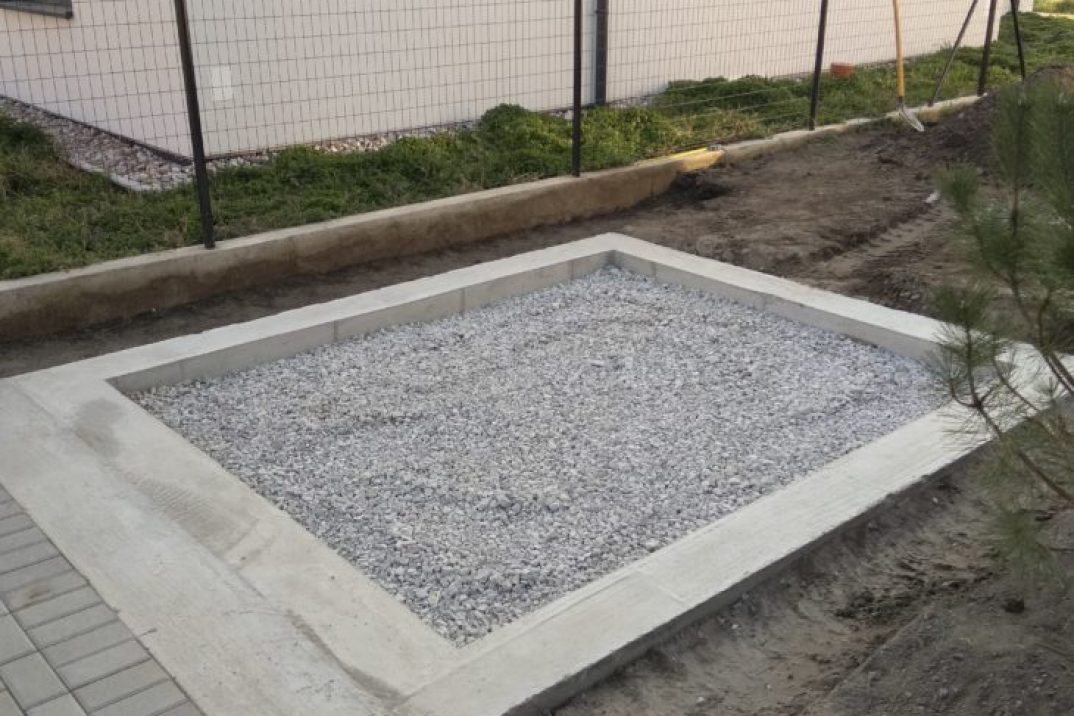 Fundament unter das Gartenhäuschen - Betonkranz