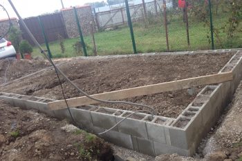 Grundbau für die Betonplatte