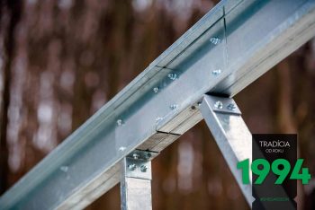 Detail an die Verbindung zwischen den Metall-Elementen