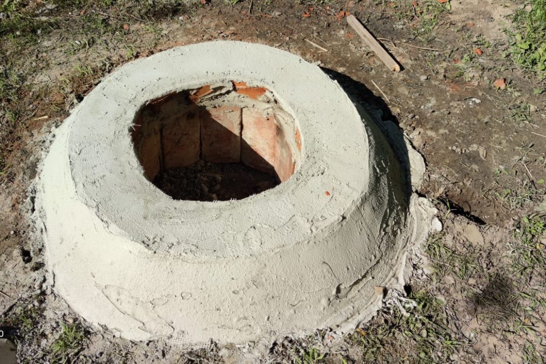 Die Feuerstelle härtet aus