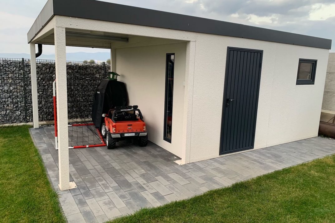 GARDEON Gartenhütte mit kleiner Überdachung