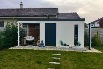 GARDEON Gartenschuppe mit einem Buddha als Deko