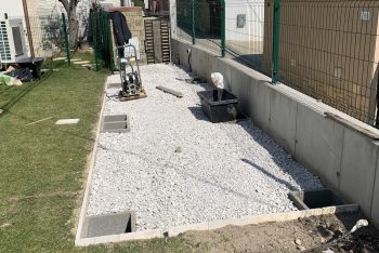 Arbeiten an dem neuen Fundament