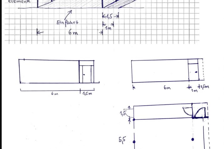 Eine Großraumgarage mit separatem Lagerraum