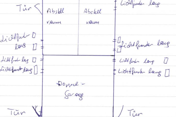Doppelgarage mit Abstellraum - Zeichnung