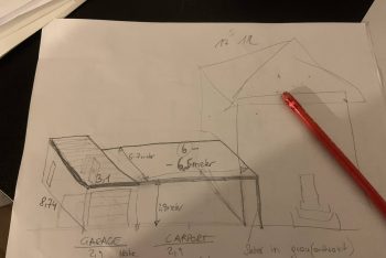 Zeichnung - Garage mit Carport