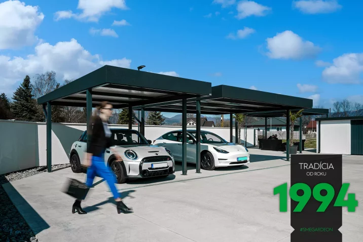 Stahlcarport in der modernen RAL7016 Farbe