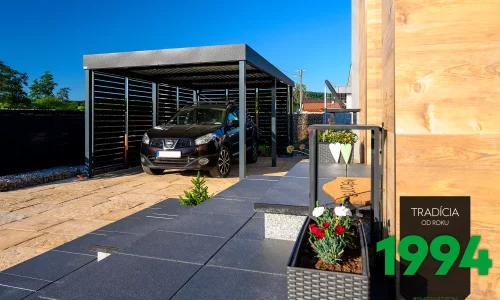 Wartungsfreies Stahlcarport GARDEON in Farbe RAL 7016 - Anthrazit