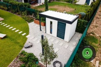 Gartenhaus mit Pergola