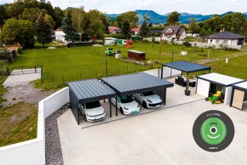 Stahlcarport GARDEON mit Wandausfüllung