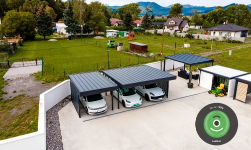 Stahlcarport GARDEON mit Wandausfüllung