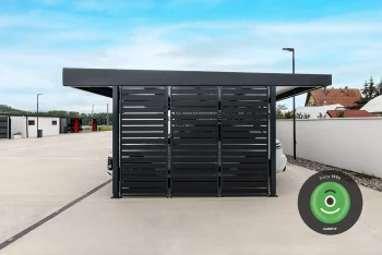 Montiertes Stahlcarport GARDEON mit Wandausfüllung