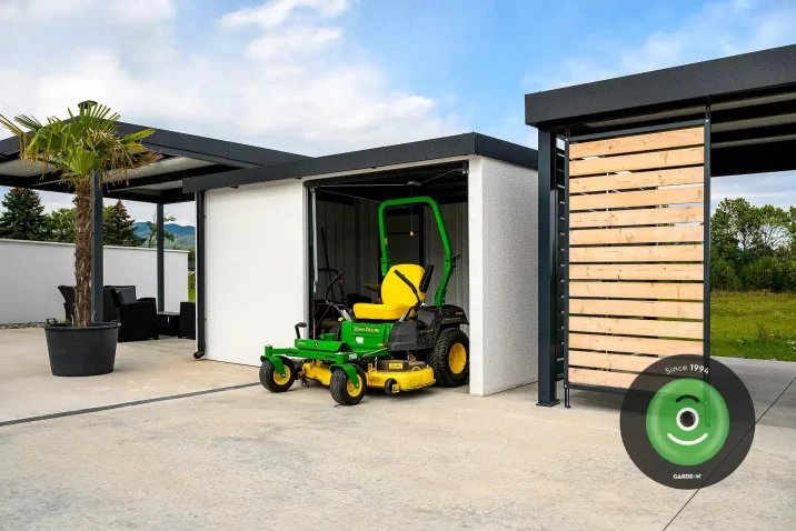 Gartenhäuschen GARDEON mit Dachgefälle an die Hinterseite