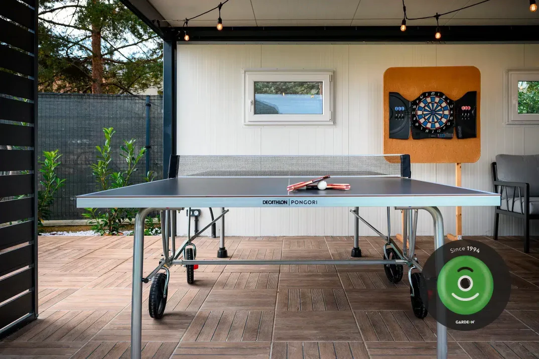 GARDEON Gartenhaus mit Überdachung an der Seite