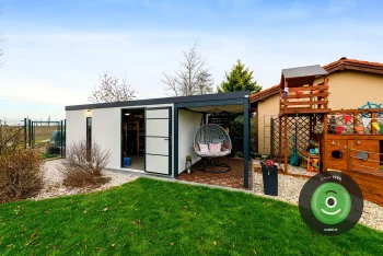 Gartenhäuschen GARDEON mit Dachgefälle an die Hinterseite