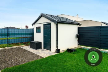 Montierte Gartenhütte GARDEON mit Zubehör in Farbe Anthrazit