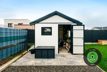 Montierte Gartenhütte GARDEON mit Zubehör in Farbe Anthrazit