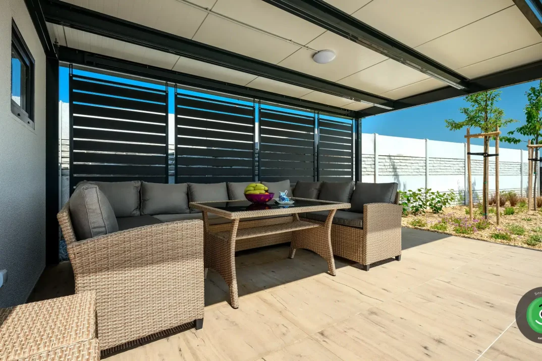 GARDEON Gartenhaus mit seitlicher Überdachung 7