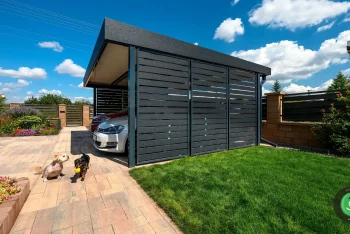 Vorgefertigtes Stahlcarport GARDEON mit Wandelementen