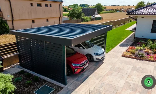 Vorgefertigtes Stahlcarport GARDEON mit Wandelementen