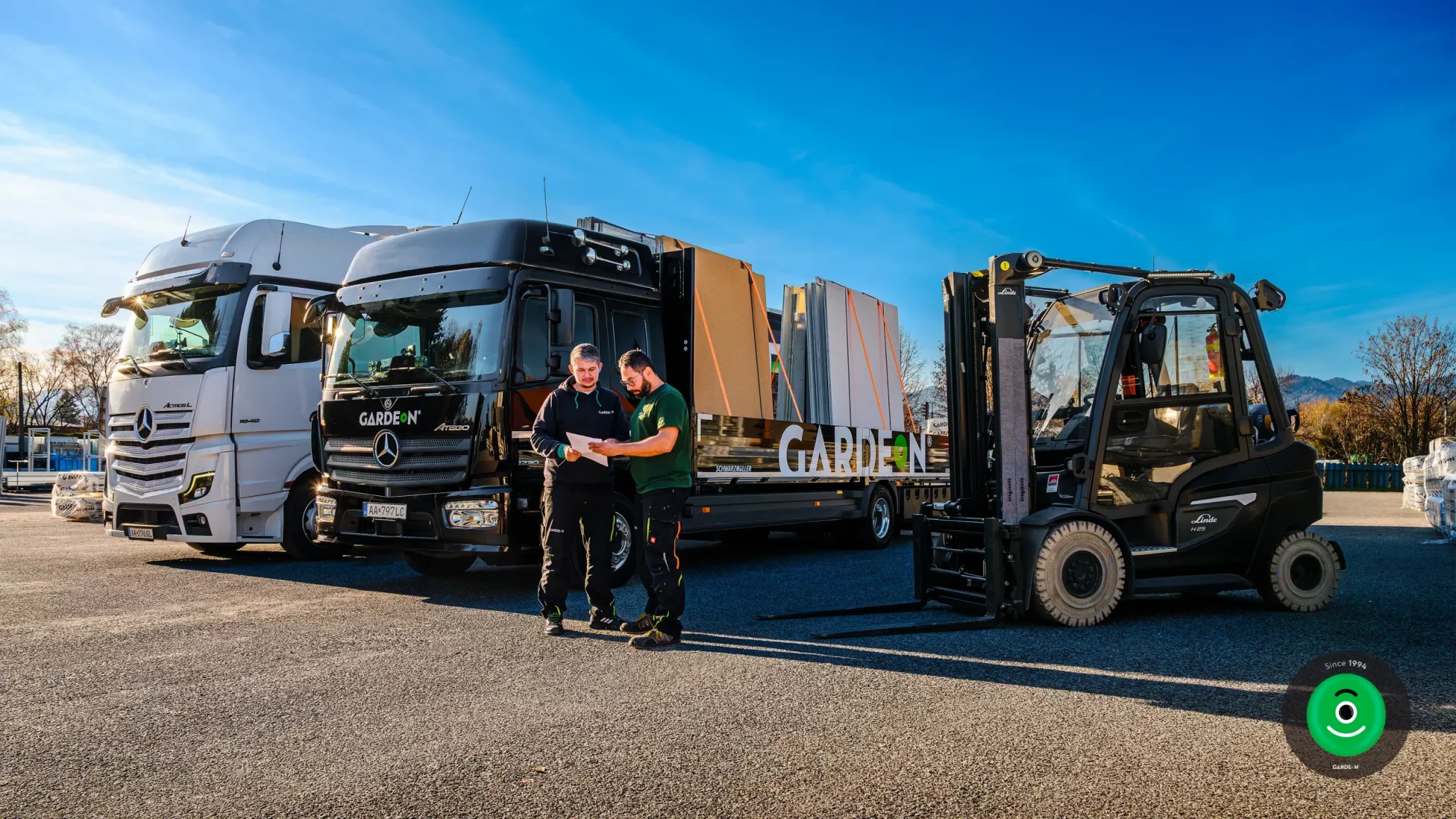 Transport von Material mit dem Atego Mercedes