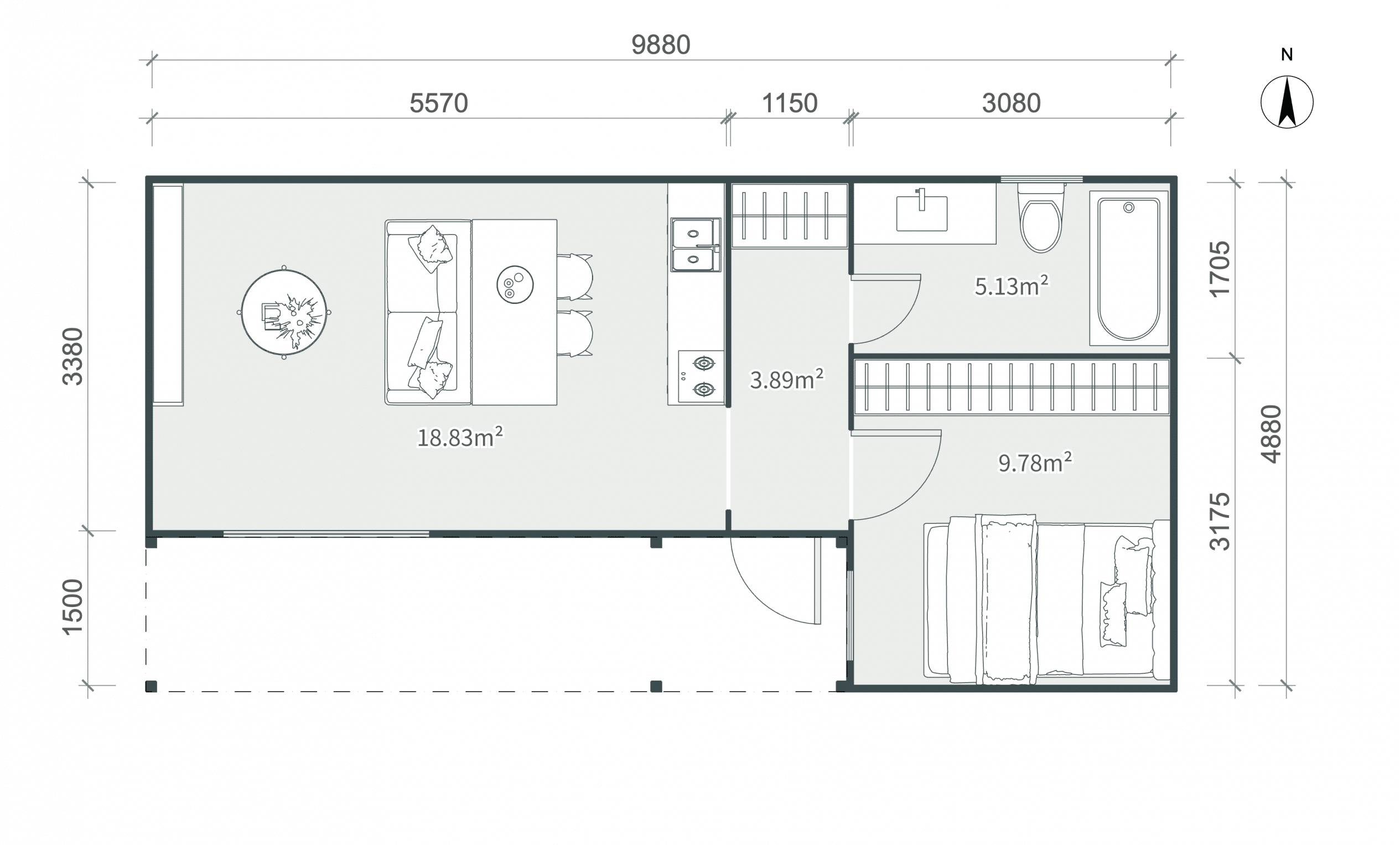 Grundriss Tiny House - L