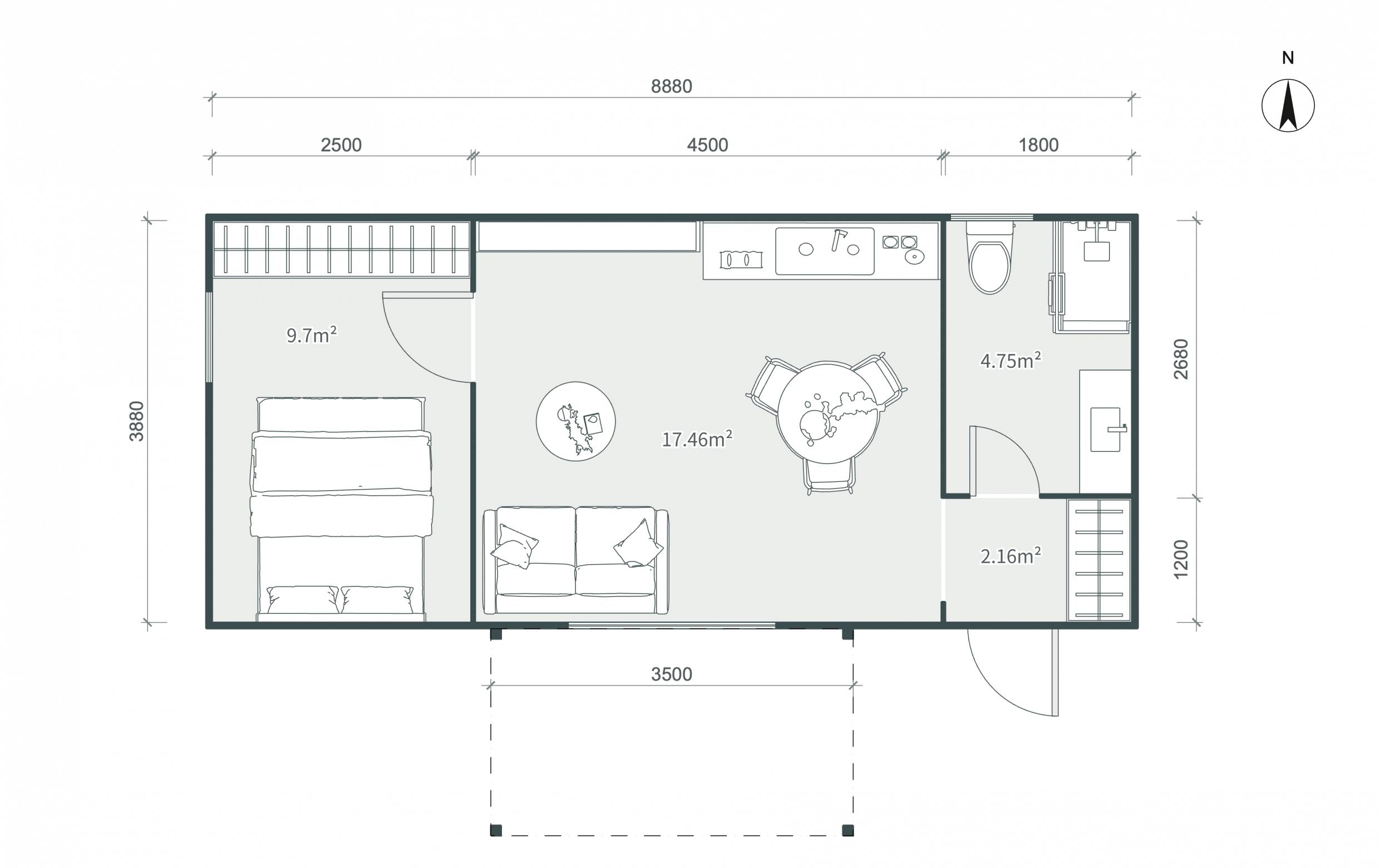 Grundriss Tiny House - M