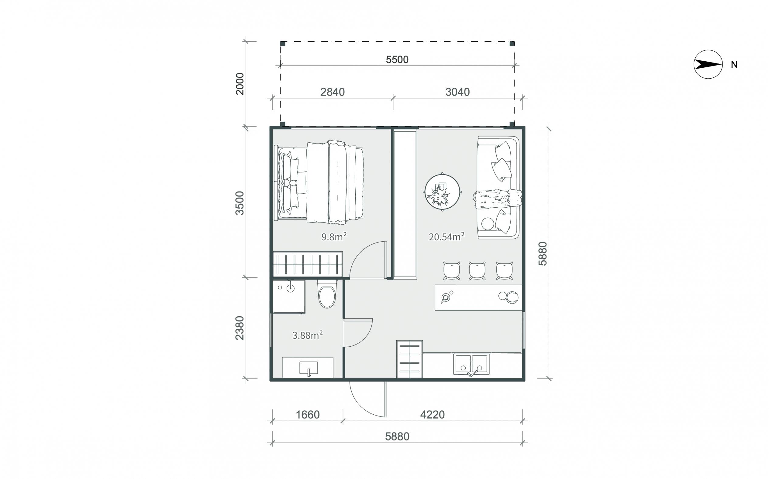 Grundriss Tiny House - Mini